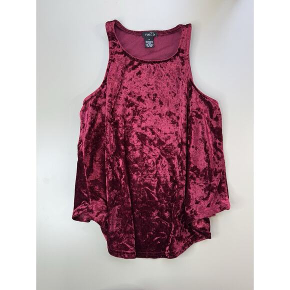 VTG Rue 21 Womens Velvet Flowy Tank M Red Goth Y2K 90s Grunge Boho Beachy Fairy - Picture 10 of 12